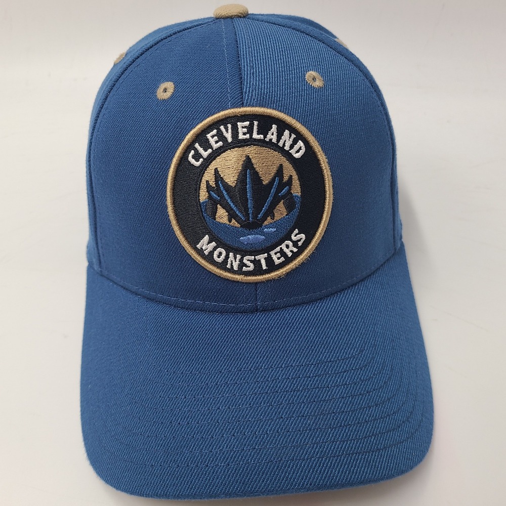Cleveland Monsters Hat Fitted S Zephyr Blue Gold AHL Minor League‎ Hockey Men